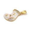 Christmas Brass Micro Pave Cubic Zirconia Pendants KK-H468-02C-01G-2