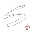 Anti-Tarnish Rhodium Plated 925 Sterling Silver Wheat Chains Necklace for Women STER-I021-04P-2