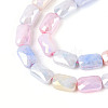 Anti-Tarnish Electroplate Glass Beads Strands X-GLAA-T025-29F-3