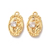 Brass Micro Pave Clear Cubic Zirconia Pendants KK-L221-005G-1