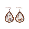 Wood Dangle Earrings FS-WG89FD2-04-1