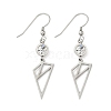 304 Stainless Steel Triangle Dangle Earrings Hand Polished EJEW-Z129-07P-4