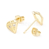Clear Cubic Zirconia Diamond Stud Earrings EJEW-P196-18G-2