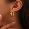 Stainless Steel Irregular Wave Line Hoop Earrings QJ6733-1