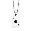 Stylish Stainless Steel Enamel Playing Card Pendant Necklaces for Women's Daily Wear OW0316-2-2