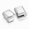 Tarnish Resistant Smooth 304 Stainless Steel Magnetic Clasps with Glue-in Ends STAS-H402-29P-3