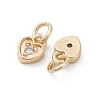 Brass Micro Pave Cubic Zirconia Charms KK-C071-09KCG-2