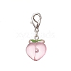 Transparent Peach Resin Pendant Decorations HJEW-JM00889-2