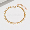Bohemian Style Alloy Coin Tassel Twisted Chain Anklets WG47E30-01-1