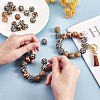 60 Pcs 15mm Silicone Beads Loose Silicone Beads Kit Leopard Print Silicone Beads for Keychain Making Bracelet Necklace JX309A-4