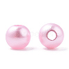 Spray Painted ABS Plastic Imitation Pearl Beads OACR-T015-05A-17-1