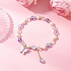 Frosted Dyed Synthetic Moonstone & Shell Pearl Round Beads Stretch Bracelets BJEW-JB11822-03-1