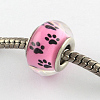 Large Hole Dog Paw Prints Pattern Resin European Beads OPDL-Q129-226A-2