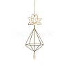 Quartz Crystal & Brass Pendant Decorations HJEW-M007-01G-1