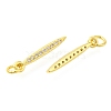 Leaf Rack Plating Brass Micro Pave Cubic Zirconia Pendants KK-S396-15-2