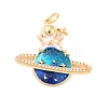 Eco-Friendly Brass Micro Pave Cubic Zirconia with Enamel Pendants X-KK-K268-22G-2