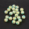 UV Plating Rainbow Iridescent Acrylic Enamel Beads OACR-I003-12C-1