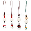 4Pcs 4 Style Lotus Mobile Straps AJEW-OC0004-11-1