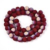 Frosted Opaque Glass Beads Strands GLAA-T032-P8mm-MBB05-2