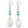 Natural Cowrie Shell Dangle Earrings EJEW-JE06262-3