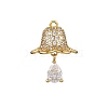 Rack Plating Brass with Cubic Zirconia Pendants KK-Q010-04G-1