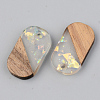 Transparent Resin & Walnut Wood Pendants RESI-S389-023A-E01-2