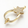 Brass Micro Pave Cubic Zirconia Lobster Claw Clasps ZIRC-S058-11G-1