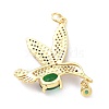 Real 18K Gold Plated Brass Micro Pave Cubic Zirconia Pendants KK-D004-24G-3