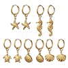 Ocean 304 Stainless Steel Hoop Dangle Earrings for Women EJEW-JE07267-01-3