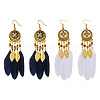 2Pairs 2 Colors Feather Chandelier Earrings EJEW-TA0001-81A-1
