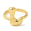 Initials Brass Open Cuff Ring for Women RJEW-N046-02L-G-2