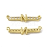 Rack Plating Brass Micro Pave Clear Cubic Zirconia Connector Charms KK-C007-37G-N-2