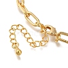 Heart & Clover Brass Charm Bracelets BJEW-L696-009G-3