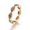 Brass Micro Pave Cubic Zirconia Finger Rings RJEW-L086-05G-2