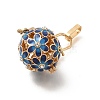 Alloy Crystal Rhinestone Bead Cage Pendants ENAM-M047-02G-A-3