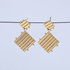 Square Weave Brass Stud Earrings QK1999-1