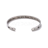 Non-Tarnish 304 Stainless Steel Open Cuff Bangle BJEW-G653-01P-08-2