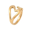 304 Stainless Steel Heart Open Cuff Rings for Women RJEW-B110-01G-4