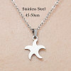 Non-Tarnish 201 Stainless Steel Starfish Pendant Necklace NJEW-OY001-52-3