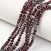 Electroplate Transparent Glass Beads Strands EGLA-A034-T8mm-P10-1