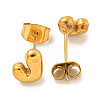 Chunk Letter 304 Stainless Steel Stud Earrings for Women EJEW-G386-01J-G-2