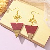 Resin & Walnut Wood Dangle Earrings EJEW-JE05507-4