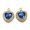 Brass Micro Pave Cubic Zirconia Pendants KK-G404-B-01R-G-2