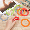 Gorgecraft 10Pcs 5 Colors Silicone Rings AJEW-GF0005-71-3