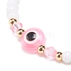 Resin Evil Eye & Acrylic Beaded Stretch Bracelet for Women BJEW-JB08609-01-4