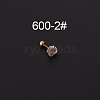 316L Surgical Stainless Steel Clear AB Cubic Zirconia Cartilage Earrings WG3C59B-06-1