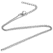 304 Stainless Steel Cable Chain Necklace STAS-T040-PJ204-40