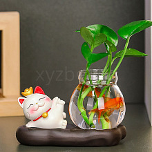 Resin Lucky Cat & Goldfish Display Decorations PW-WG9CA52-04