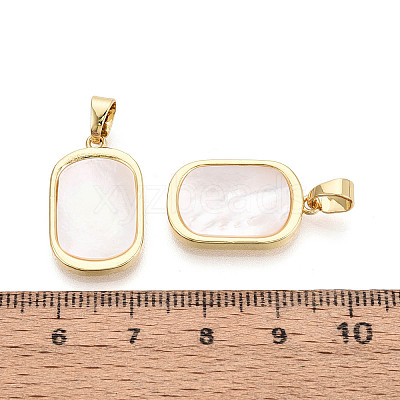 Natural White Shell Pendants KK-T073-64B-1
