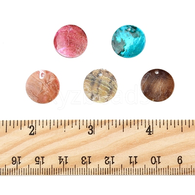 56Pcs 5 Colors Spray Painted Natural Akoya Shell Pendants SHEL-FS0001-09-1